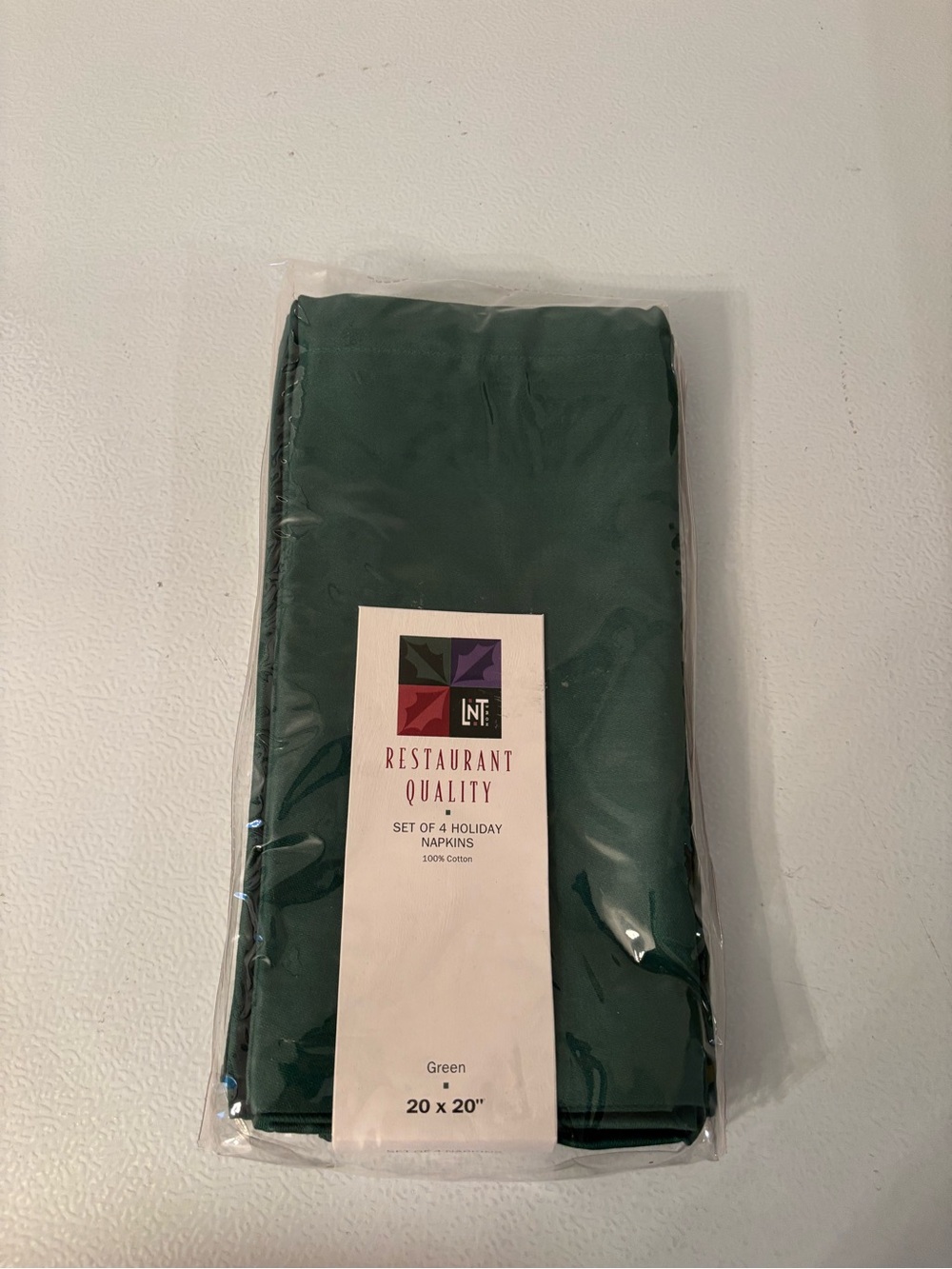 Restaurant Quality Green Cotton Napkins - Set of 4